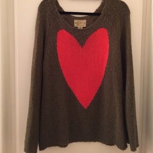 Wildfox White Label Red Heart Sweater - XS